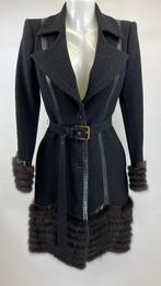 ROBERTO CAVALLI Zwart wol bont jas  Maat IT 42 - EU 36, Zwart, Ophalen of Verzenden, Zo goed als nieuw, Roberto Cavalli