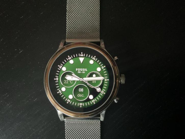 Fossil Julianna HR Smartwatch - Wear OS, Sieraden, Tassen en Uiterlijk, Smartwatches, Zo goed als nieuw, Android, Zilver, Hartslag