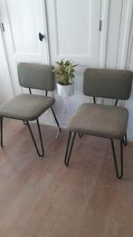 2 legergroene pin stoelen.Wehkamp Home,(np: 278,00), Huis en Inrichting, Stoelen, Twee, Metaal, Wehkamp home, Zo goed als nieuw