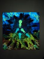 3D schilderij glow in the dark neon make love not war elena, Ophalen of Verzenden