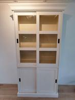 Witte buffetkast met schuifdeuren, Huis en Inrichting, Ophalen, Glas, 50 tot 100 cm, Landelijk