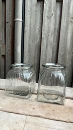 Gratis af te halen - 2 glazen potten, Huis en Inrichting, Keuken | Potten en Pannen, Ophalen, Zo goed als nieuw, Glas, Pot, Bus of Blik