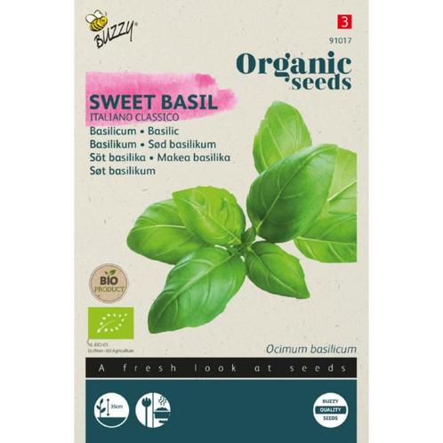 ZADENZAKJE Basilicum (Ocimum basilicum) 100% biologisch, Tuin en Terras, Bloembollen en Zaden, Zaad, Ophalen of Verzenden