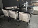 Set van 6 eetkamerstoelen croco champagne, Huis en Inrichting, Stoelen, Overige kleuren, Nieuw, Ophalen of Verzenden, Stof