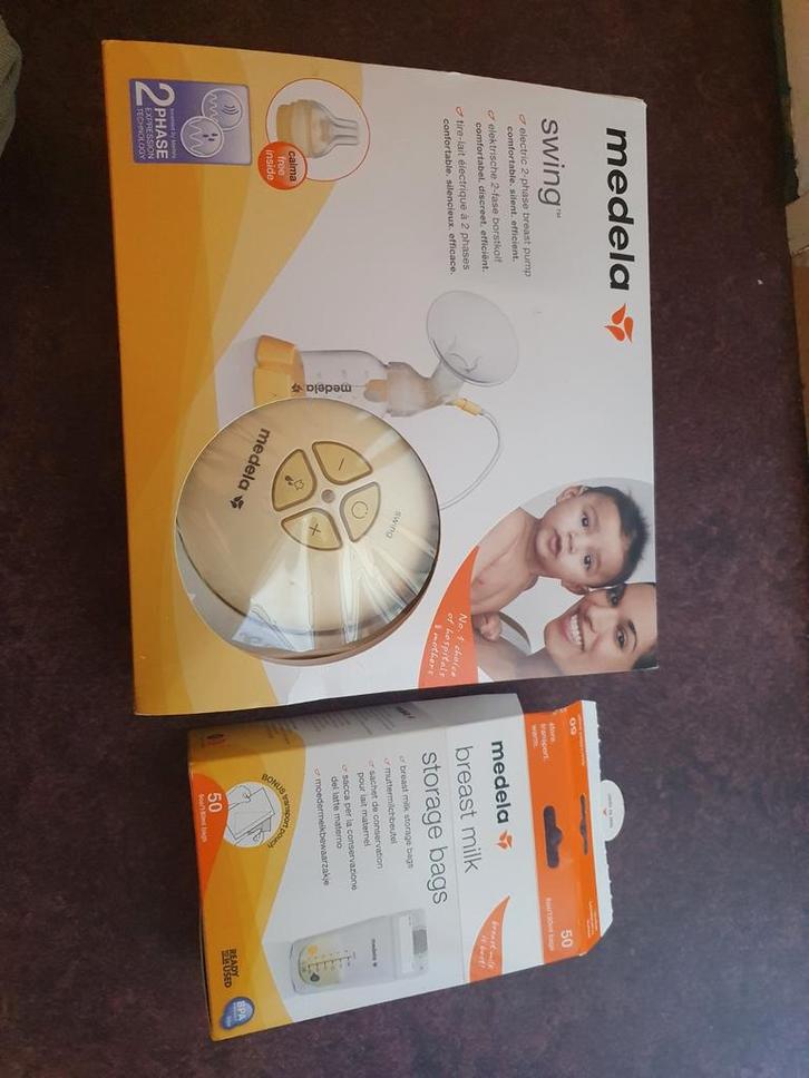 Medela Swing Borstkolf + Bewaarzakjes, Kinderen en Baby's, Babyvoeding en Toebehoren, Zo goed als nieuw, Borstkolf, Ophalen of Verzenden