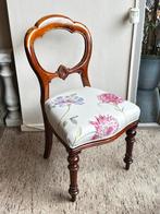 Antieke Victoriaanse stoel – opnieuw gestoffeerd – mahonie, Antiek en Kunst, Ophalen