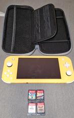 Nintendo Switch Lite Geel + 4 Games + Hoes, Online, Overige genres, 1 speler, Ophalen of Verzenden