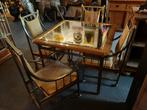 Unieke tafel met 4 stoelen Hollywood regency of Mid century, Antiek en Kunst, Antiek | Meubels | Tafels, Ophalen