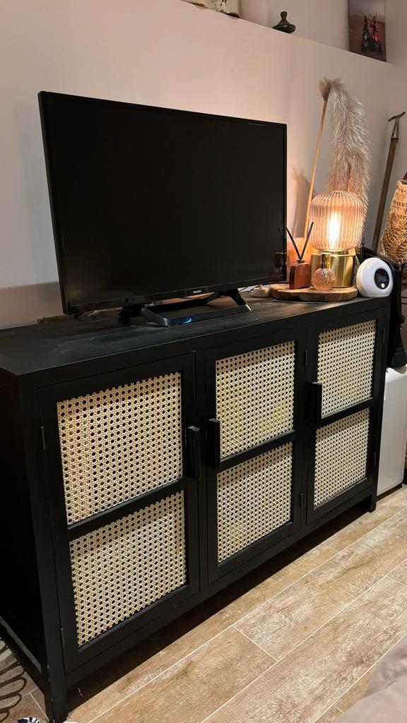 Zwart rotan kastje - Xenos, Huis en Inrichting, Kasten | Televisiemeubels, Zo goed als nieuw, Minder dan 100 cm, 100 tot 150 cm