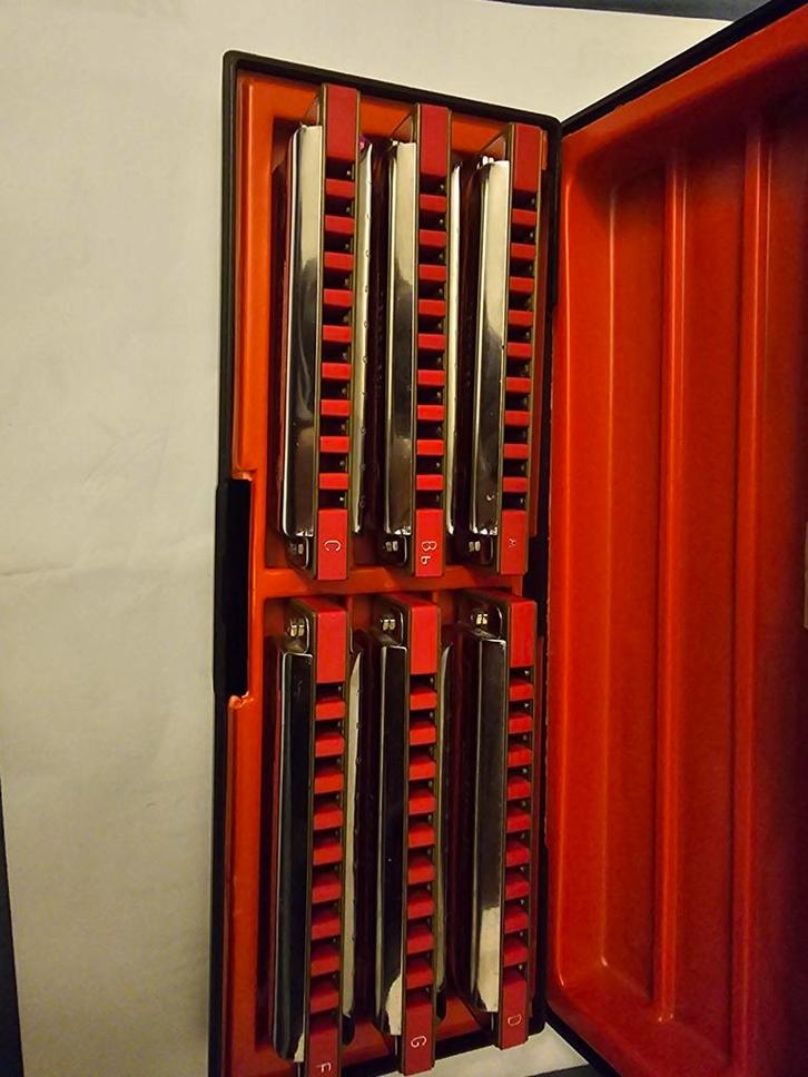 Mondharmonica Set - Hering Free Blues Kit, Muziek en Instrumenten, Blaasinstrumenten | Mondharmonica's, Zo goed als nieuw, Diatonisch