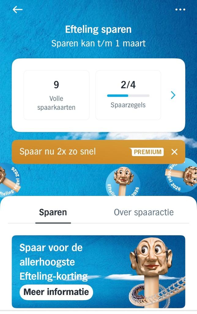 9x volle eftelingspaarkaart, Verzenden, Nieuw