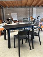 Dum Beech eetkamer/kantine set (tafel en stoelen), Ophalen, Gebruikt, 4 tot 6 stoelen, X