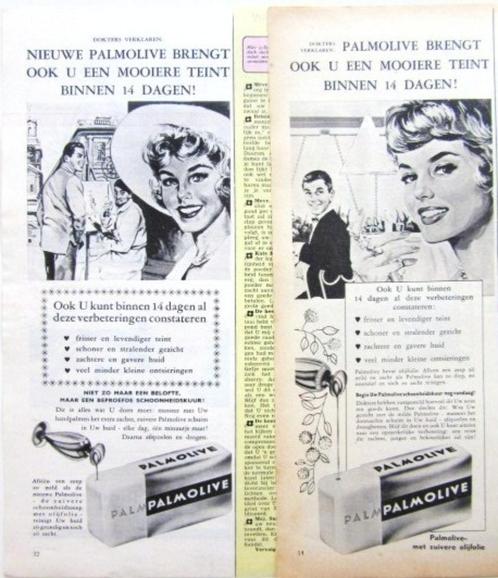 70+ vintage advertenties reclames Palmolive 1937-64 zeep, Verzamelen, Merken en Reclamevoorwerpen, Gebruikt, Overige typen, Verzenden