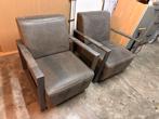 2 Industriële Fauteuils - Stalen Frame, Huis en Inrichting, Ophalen, Gebruikt, 75 tot 100 cm, Metaal