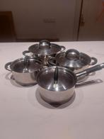 Sola Vierdelige Pannenset, Huis en Inrichting, Keuken | Potten en Pannen, Gebruikt, Pannenset, Ophalen of Verzenden, Rvs