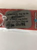 Stalen sleutelhanger met leuke spreuk!, Ophalen of Verzenden, Nieuw