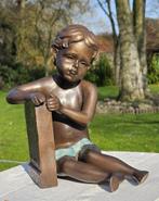 ZITTENDE ENGEL / bronzen beeld, Engelenbeeld, Nieuw, Info@huisentuindecoratiemarie.nl, Huis en tuin decoratie marie