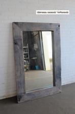 Robuuste oud eiken spiegel 96 x 146 met wagonplanken lijst, Ophalen, 100 tot 150 cm, Nieuw, Rechthoekig