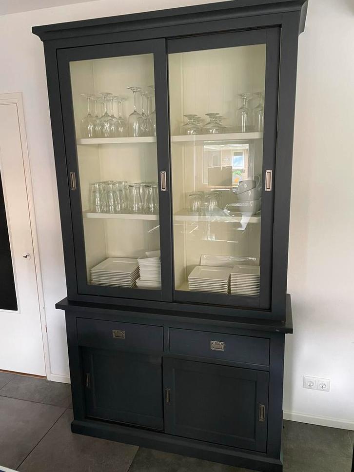 Grote zware buffetkast antraciet, Huis en Inrichting, Kasten | Buffetkasten, Gebruikt, 200 cm of meer, 25 tot 50 cm, Ophalen