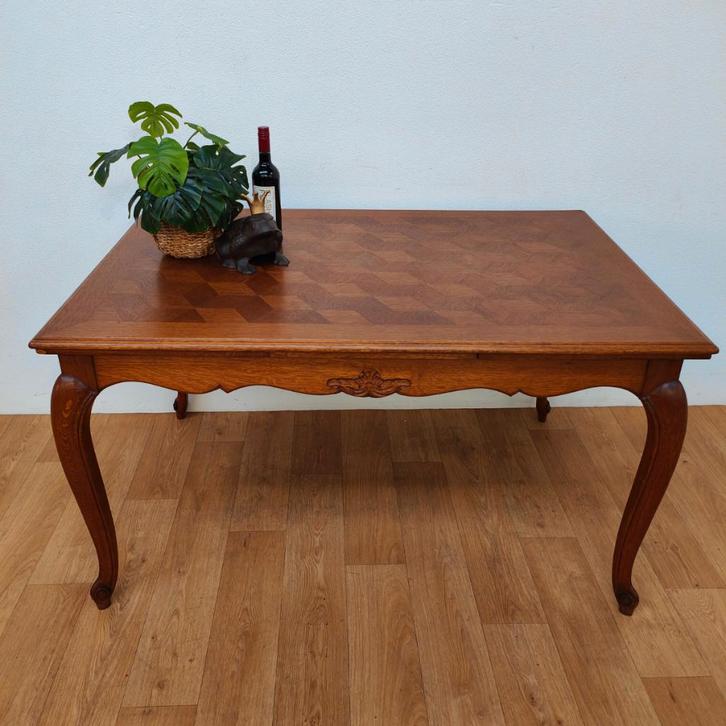 Vintage landelijke eettafel eetkamertafel uitschuifbaar 202, Huis en Inrichting, Tafels | Eettafels, Gebruikt, 50 tot 100 cm, 200 cm of meer