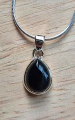 Zilveren kettinghanger met Zwarte Onyx, Zwart, Nieuw, Ophalen of Verzenden, Met edelsteen