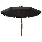 Parasol met houten paal 330 cm antraciet, Tuin en Terras, Parasols, Adb, Nieuw, Ophalen of Verzenden, Bdb