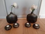 Vazen Queeny, 2 stuks met 6 waxinelichthouders, Handmade!, Huis en Inrichting, Woonaccessoires | Vazen, Overige materialen, Overige kleuren