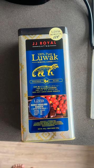 Uniek zeldzame luwak koffie met certificaat beschikbaar voor biedingen