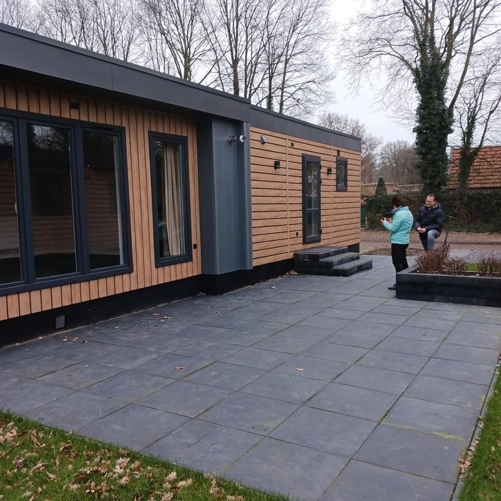 Luxe chalet. 13x4,5 metet, Caravans en Kamperen, Caravans, Particulier, Rondzit, Airco, Oven, Ophalen