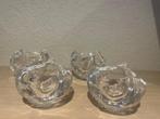 4 nieuwe waxinelichtjes houders van kristal, Overige materialen, Overige kleuren, Nieuw, Ophalen of Verzenden