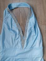 Halter jurk met glitter rand, deelnaden mt S, Kleding | Dames, Galajurk, Blauw, Ophalen of Verzenden, Maat 36 (S)