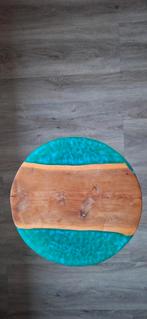 Bijzettafel salontafel epoxy hout driepoot, Ophalen, Bord