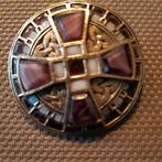 Vintage Miracle keltisch kruis broche faux agaath, Verzenden, Zo goed als nieuw, Overige materialen