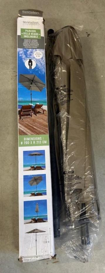 Sunnydays -Kantelbare Parasol - Diameter 200cm - Taupe beschikbaar voor biedingen