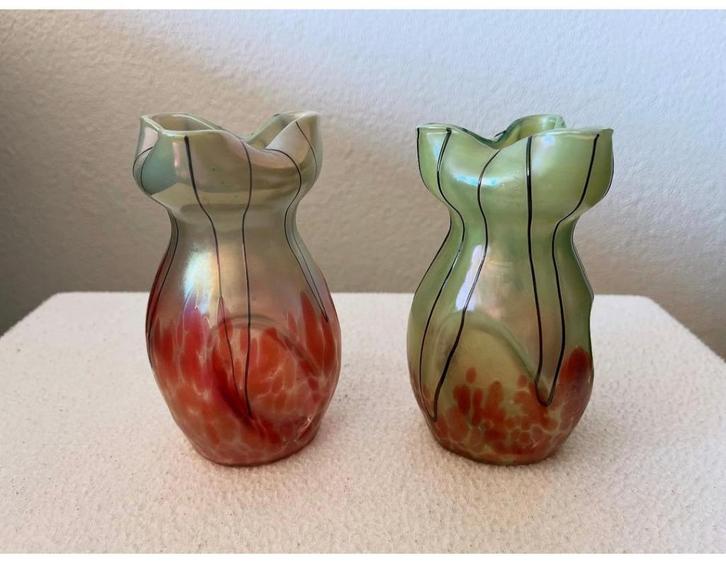 2 mooie antieke vaasje van Pallme König & Habel, Antiek en Kunst, Antiek | Vazen, Ophalen of Verzenden