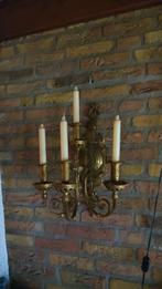 Prachtig antieke geelkoperen wandkandelaars (2 stuks), Ophalen, Gebruikt, Overige materialen