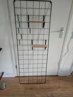 Zwart metalen decoratief wandrek met haken en plankjes, Huis en Inrichting, Ophalen, Gebruikt
