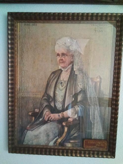 Orgineel Koningin Emma statie portret door Willy Sluiter, Antiek en Kunst, Kunst | Litho's en Zeefdrukken, Ophalen