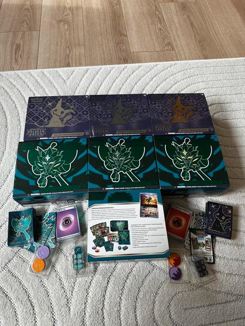 7 ETB’s van Paldean Fates en Twilight Masquerade, Hobby en Vrije tijd, Verzamelkaartspellen | Pokémon, Zo goed als nieuw, Meerdere kaarten
