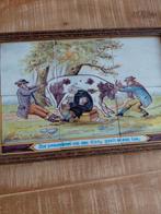 Oud tegelplateau met boerderijtafereel, Antiek en Kunst, Antiek | Wandborden en Tegels, Ophalen of Verzenden