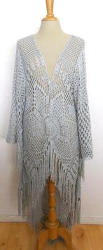 Grijs knitwear lang boho/Ibiza/festival vest! XL, Verzenden, Zo goed als nieuw, Maat 46/48 (XL) of groter, Grijs