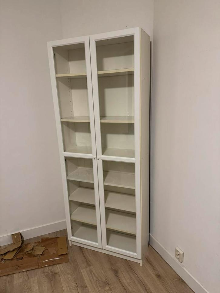 IKEA Billy vitrinekast wit, Huis en Inrichting, Kasten | Vitrinekasten, Gebruikt, 200 cm of meer, 50 tot 100 cm, 25 tot 50 cm