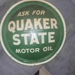Vintage Reclamebord Quaker State Motor Oil, Verzamelen, Ophalen of Verzenden, Gebruikt, Reclamebord