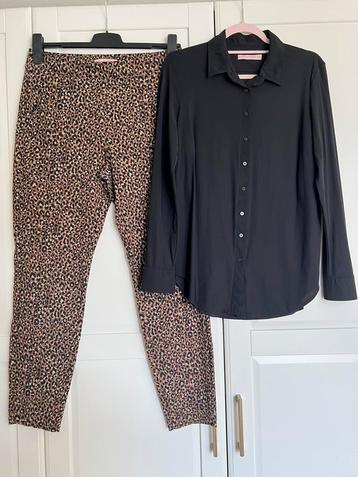 Studio anneloes set L leopard broek & poppy blouse zwart beschikbaar voor biedingen