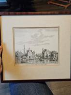 Delfts, Gezigt van de Stad Delft, J.C. Philips, 1742, Antiek en Kunst, Ophalen of Verzenden