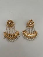 Indian bollywood oorbellen kundan goudkleurig, Sieraden, Tassen en Uiterlijk, Ophalen of Verzenden, Zo goed als nieuw, Goud, Overige materialen