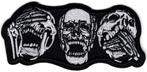 Skull See Hear Speak no evil stoffen opstrijk patch embleem, Motoren, Accessoires | Stickers