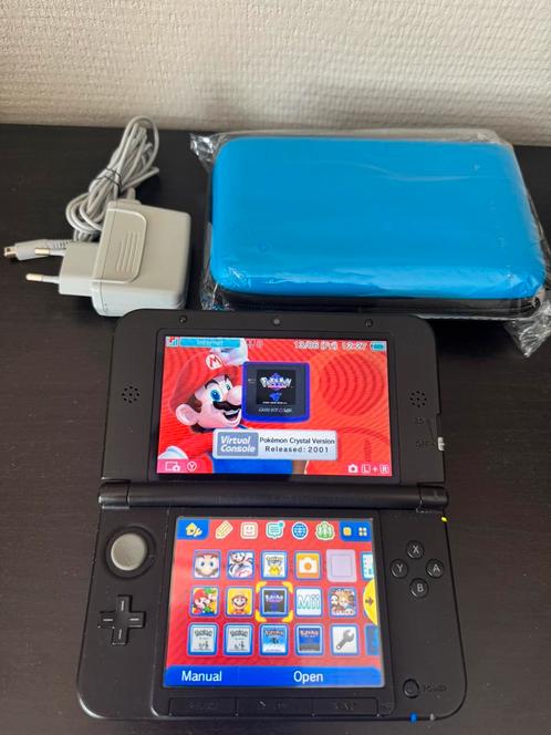 Nintendo 3DS XL met digitale spellen+oplader en nieuw hoesje, Spelcomputers en Games, Spelcomputers | Nintendo 2DS en 3DS, Gebruikt
