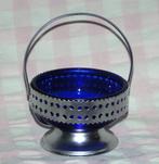 Bonbon suiker schaaltje bonbonschaaltje blauw glas (192), Ophalen of Verzenden