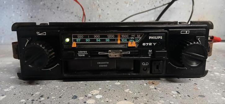 Autoradio Cassette Philips 672 Oldtimer Youngtimer, Auto diversen, Autoradio's, Zo goed als nieuw, Ophalen of Verzenden